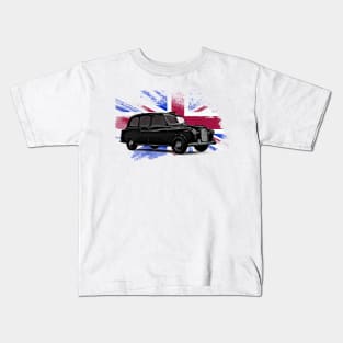 London Black Cab United Kingdom Print Kids T-Shirt